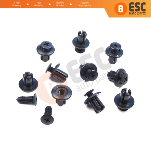 10 Pieces Bumper Push type Retainer Black for Hyundai 86590 28000 KIA 0G03250037A Mazda B092 51 833 Ford MB 455 56143