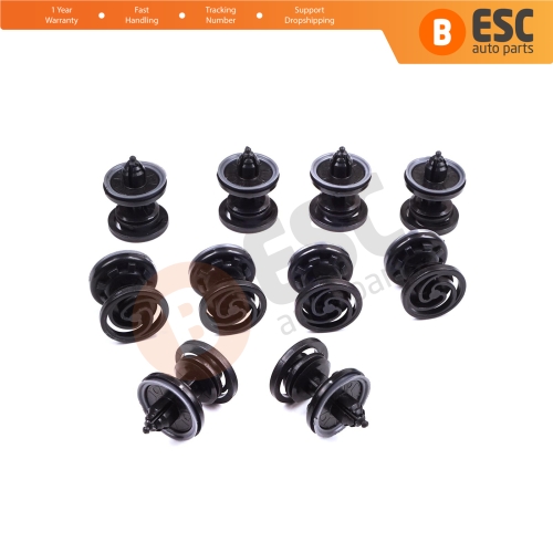10 Pieces Door Panel Retainer Black for VW Audi 7L6868243