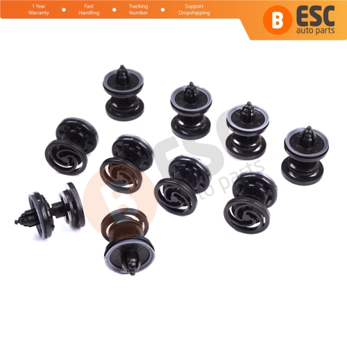 10 Pieces Door Panel Retainer Black for VW Audi 7L6868243