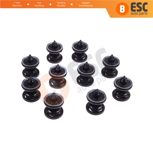 10 Pieces Door Panel Retainer Black for VW Audi 7L6868243