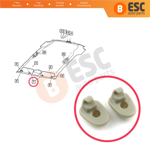 2 Pieces Sun Visor Clips Retainer 1AR26BD1AA for Jeep Liberty 2005-2012 Dodge Nitro 2008-2012