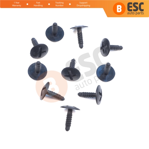 10 Pieces Headlight Screw in Retainer Black for VW 7H0915450