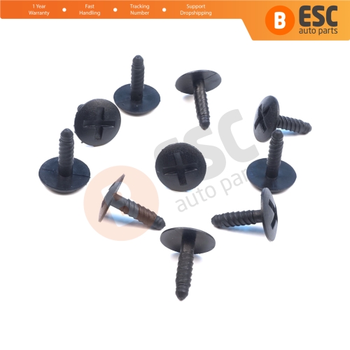 10 Pieces Headlight Screw in Retainer Black for VW 7H0915450