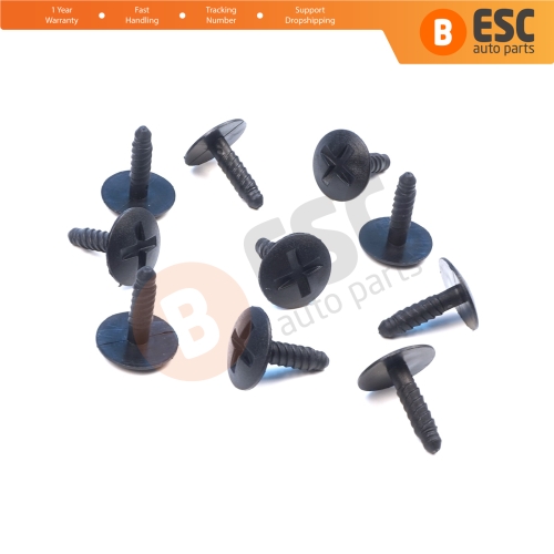 10 Pieces Headlight Screw in Retainer Black for VW 7H0915450