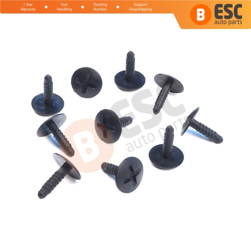 10 Pieces Headlight Screw in Retainer Black for VW 7H0915450