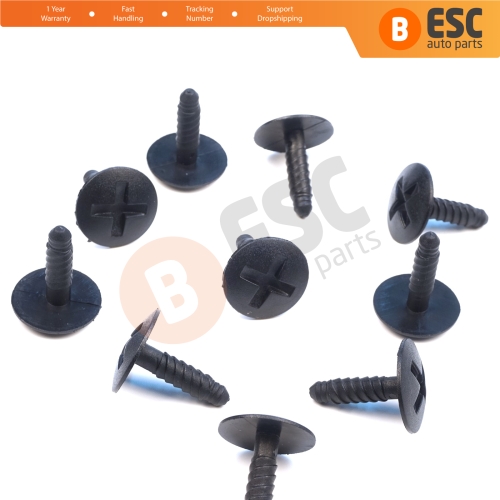 10 Pieces Headlight Screw in Retainer Black for VW 7H0915450