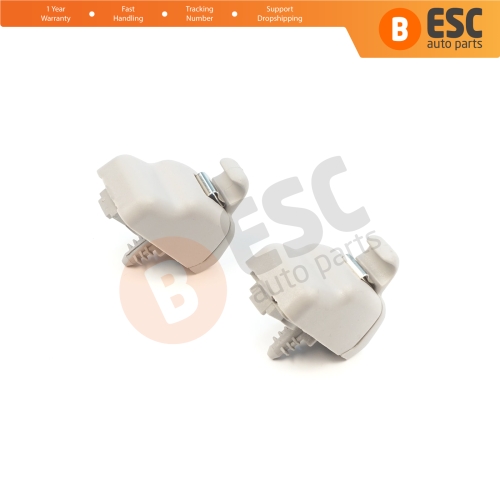2 Pieces Sun Visor Holder Clips Hook Retainer Light Gray 735633192 For Fiat Tipo 356 Egea 2015-On