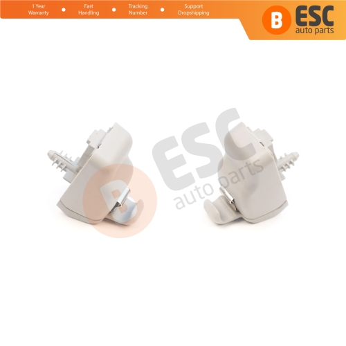 2 Pieces Sun Visor Holder Clips Hook Retainer Light Gray 735633192 For Fiat Tipo 356 Egea 2015-On