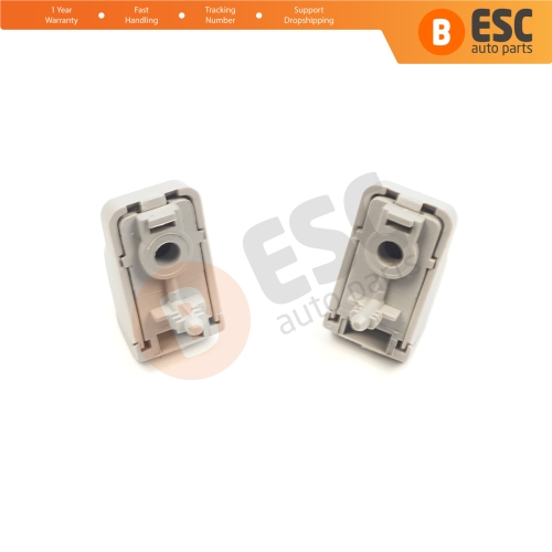 2 Pieces Sun Visor Holder Clips Hook Retainer Light Gray 735633192 For Fiat Tipo 356 Egea 2015-On