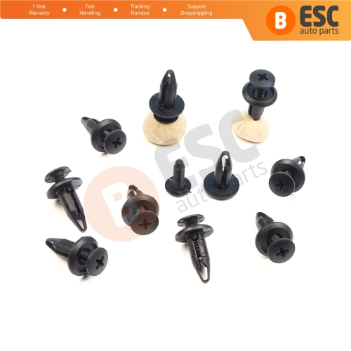 10 Pieces Push-Type Retainer Fastener Fixing Clips for Ford Focus Mondeo Transit Ka Connect Custom W703243-S300 1060989 