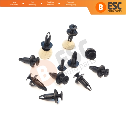 10 Pieces Push-Type Retainer Fastener Fixing Clips for Ford Focus Mondeo Transit Ka Connect Custom W703243-S300 1060989 
