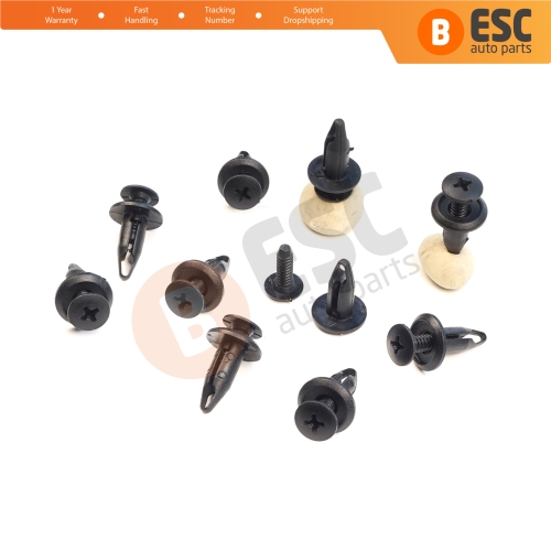 10 Pieces Push-Type Retainer Fastener Fixing Clips for Ford Focus Mondeo Transit Ka Connect Custom W703243-S300 1060989 