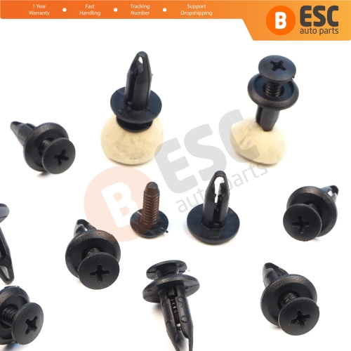 10 Pieces Push-Type Retainer Fastener Fixing Clips for Ford Focus Mondeo Transit Ka Connect Custom W703243-S300 1060989 