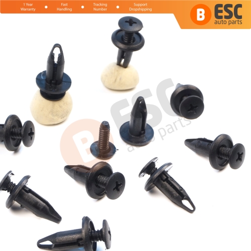 10 Pieces Push-Type Retainer Fastener Fixing Clips for Ford Focus Mondeo Transit Ka Connect Custom W703243-S300 1060989 