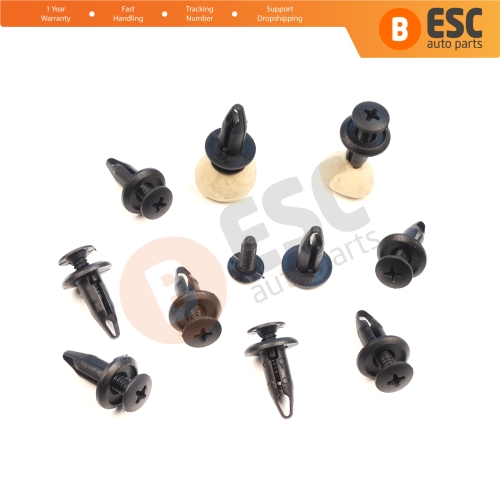 10 Pieces Push-Type Retainer Fastener Fixing Clips for Ford Focus Mondeo Transit Ka Connect Custom W703243-S300 1060989 