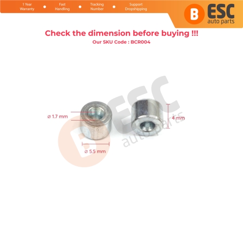 BCR004 Window Regulator Cable Wire Rope End Pin Stop Rivet 5.5x4/1.7 mm 100 Pcs