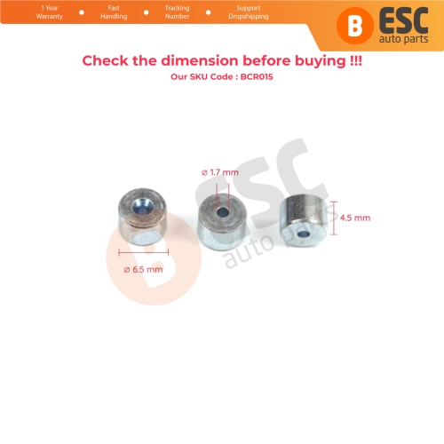 BCR015 Window Regulator Cable Wire Rope End Pin Stop Rivet 6.5x4.5/1.7 mm 100 Pcs