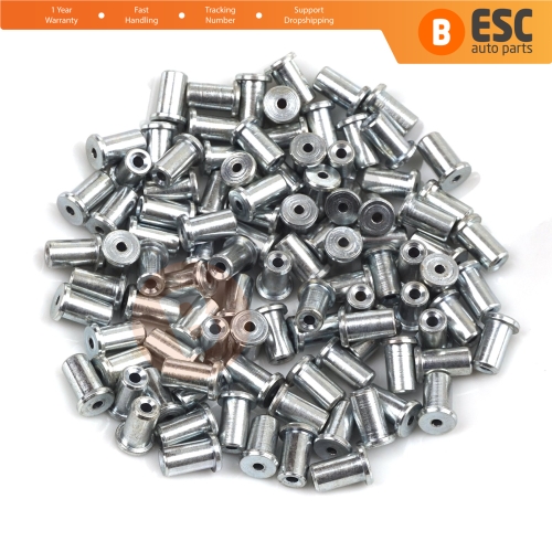 BCR018 Window Regulator Cable Wire Rope End Pin Stop Rivet 6.5x9.1/1.7 mm 100 Pcs