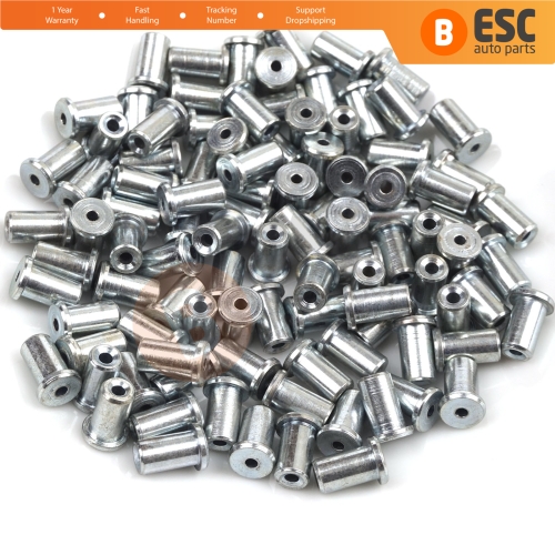 BCR018 Window Regulator Cable Wire Rope End Pin Stop Rivet 6.5x9.1/1.7 mm 100 Pcs