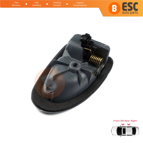 Inner Door Handle Right Gray Rod Type for Renault Clio 2 Scenic Megane 1 Trafic Master 2 Mascott Logan 1 Movano Vivaro A Interstar Primastar 1 Daily 7700434717