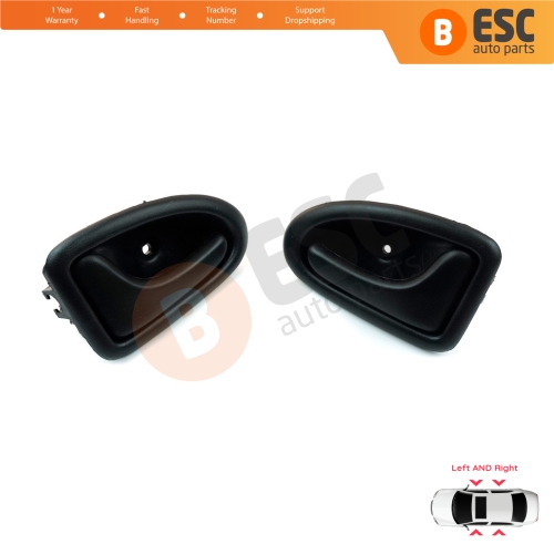 Inner Door Handle Set Black Cable Type for Renault Clio 2 Scenic Megane 1 Trafic Master 2 Mascott Logan 1 Movano Vivaro A Interstar Primastar 1 Daily 8200028994 8200028995 