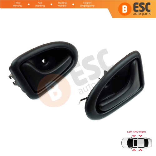 Inner Door Handle Set Black Cable Type for Renault Clio 2 Scenic Megane 1 Trafic Master 2 Mascott Logan 1 Movano Vivaro A Interstar Primastar 1 Daily 8200028994 8200028995 