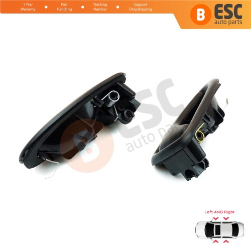 Inner Door Handle Set Black Cable Type for Renault Clio 2 Scenic Megane 1 Trafic Master 2 Mascott Logan 1 Movano Vivaro A Interstar Primastar 1 Daily 8200028994 8200028995 