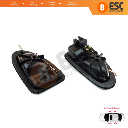 Inner Door Handle Set Black Cable Type for Renault Clio 2 Scenic Megane 1 Trafic Master 2 Mascott Logan 1 Movano Vivaro A Interstar Primastar 1 Daily 8200028994 8200028995 