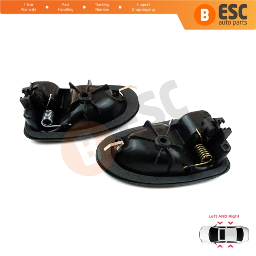 Inner Door Handle Set Black Cable Type for Renault Clio 2 Scenic Megane 1 Trafic Master 2 Mascott Logan 1 Movano Vivaro A Interstar Primastar 1 Daily 8200028994 8200028995 