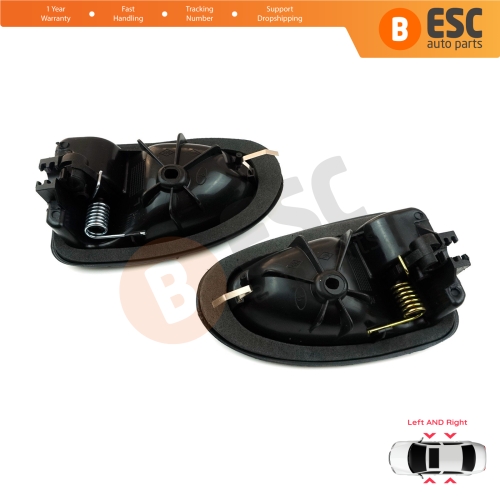 Inner Door Handle Set Black Cable Type for Renault Clio 2 Scenic Megane 1 Trafic Master 2 Mascott Logan 1 Movano Vivaro A Interstar Primastar 1 Daily 8200028994 8200028995 