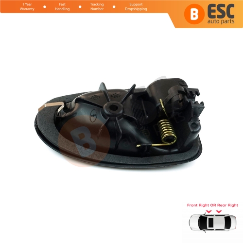 Inner Door Handle Right Black Cable Type for Renault Clio 2 Scenic Megane 1 Trafic Master 2 Mascott Logan 1 Movano Vivaro A Interstar Primastar 1 Daily 8200028995