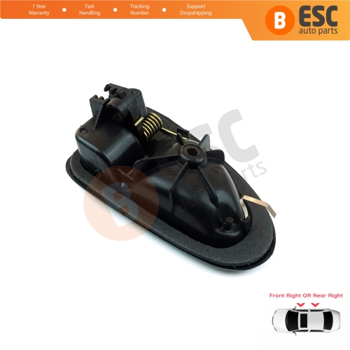 Inner Door Handle Right Black Cable Type for Renault Clio 2 Scenic Megane 1 Trafic Master 2 Mascott Logan 1 Movano Vivaro A Interstar Primastar 1 Daily 8200028995