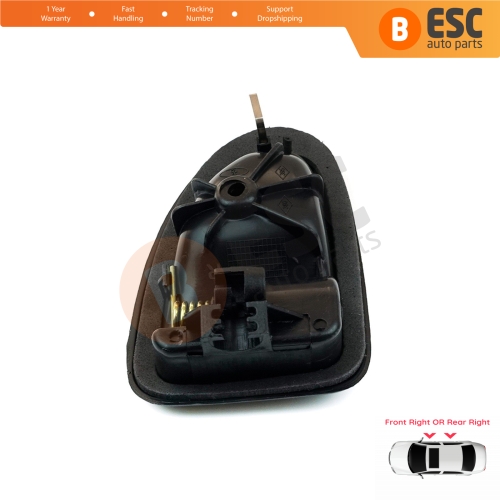 Inner Door Handle Right Black Cable Type for Renault Clio 2 Scenic Megane 1 Trafic Master 2 Mascott Logan 1 Movano Vivaro A Interstar Primastar 1 Daily 8200028995