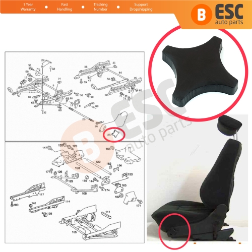 Driver Seat Height Adjuster Handle Handwheel 2029190088 for Mercedes W124 W202 W210 W208