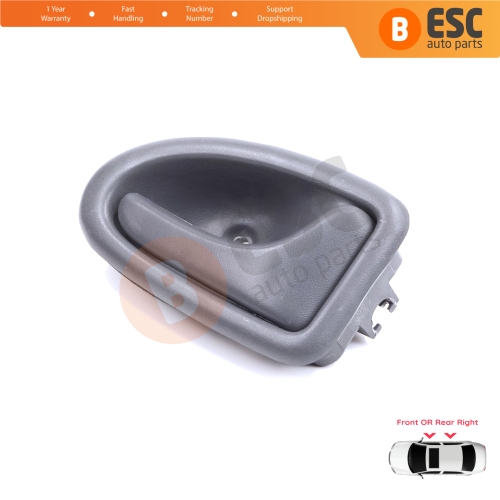Inner Door Handle Right Gray Cable Type for Renault Clio 2 Scenic Megane 1 Trafic Master 2 Mascott Logan 1 Movano Vivaro A Interstar Primastar 1 Daily 8200028995