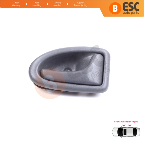 Inner Door Handle Right Gray Cable Type for Renault Clio 2 Scenic Megane 1 Trafic Master 2 Mascott Logan 1 Movano Vivaro A Interstar Primastar 1 Daily 8200028995