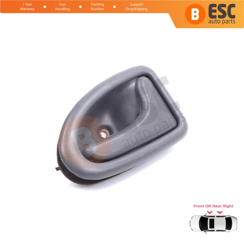 Inner Door Handle Right Gray Cable Type for Renault Clio 2 Scenic Megane 1 Trafic Master 2 Mascott Logan 1 Movano Vivaro A Interstar Primastar 1 Daily 8200028995