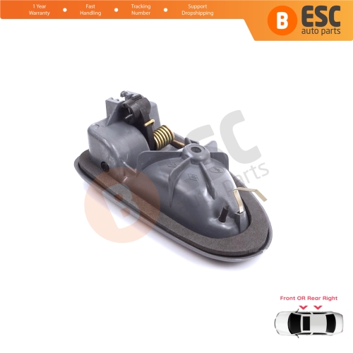 Inner Door Handle Right Gray Cable Type for Renault Clio 2 Scenic Megane 1 Trafic Master 2 Mascott Logan 1 Movano Vivaro A Interstar Primastar 1 Daily 8200028995