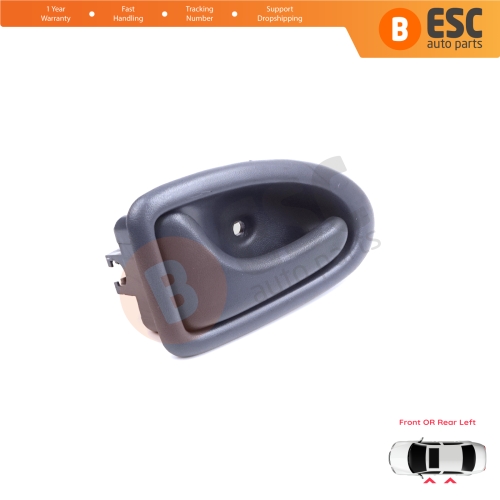 Inner Door Handle Left Gray Cable Type for Renault Clio 2 Scenic Megane 1 Trafic Master 2 Mascott Logan 1 Movano Vivaro A Interstar Primastar 1 Daily 8200028994