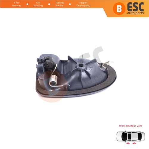 Inner Door Handle Left Gray Cable Type for Renault Clio 2 Scenic Megane 1 Trafic Master 2 Mascott Logan 1 Movano Vivaro A Interstar Primastar 1 Daily 8200028994