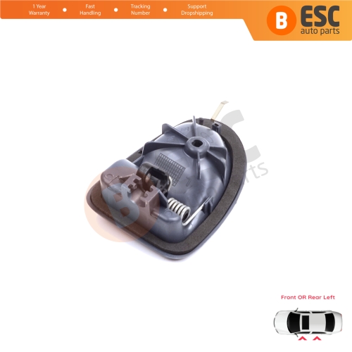 Inner Door Handle Left Gray Cable Type for Renault Clio 2 Scenic Megane 1 Trafic Master 2 Mascott Logan 1 Movano Vivaro A Interstar Primastar 1 Daily 8200028994