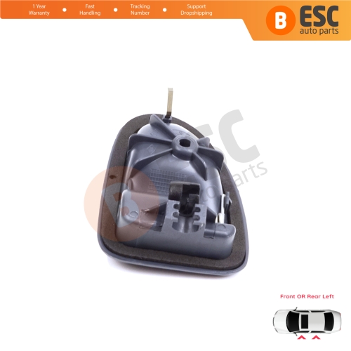 Inner Door Handle Left Gray Cable Type for Renault Clio 2 Scenic Megane 1 Trafic Master 2 Mascott Logan 1 Movano Vivaro A Interstar Primastar 1 Daily 8200028994
