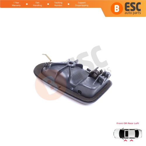 Inner Door Handle Left Gray Cable Type for Renault Clio 2 Scenic Megane 1 Trafic Master 2 Mascott Logan 1 Movano Vivaro A Interstar Primastar 1 Daily 8200028994