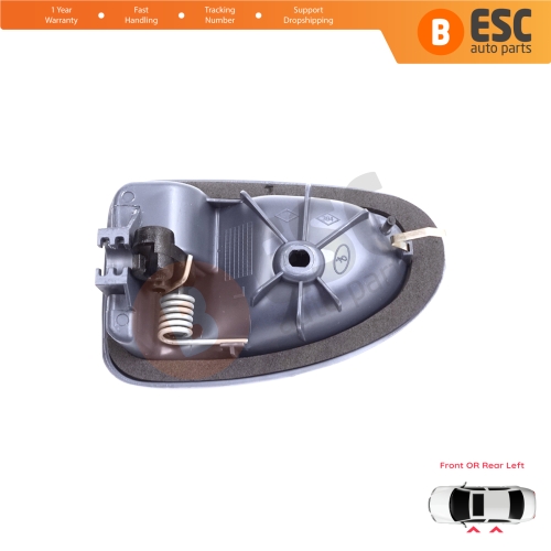 Inner Door Handle Left Gray Cable Type for Renault Clio 2 Scenic Megane 1 Trafic Master 2 Mascott Logan 1 Movano Vivaro A Interstar Primastar 1 Daily 8200028994