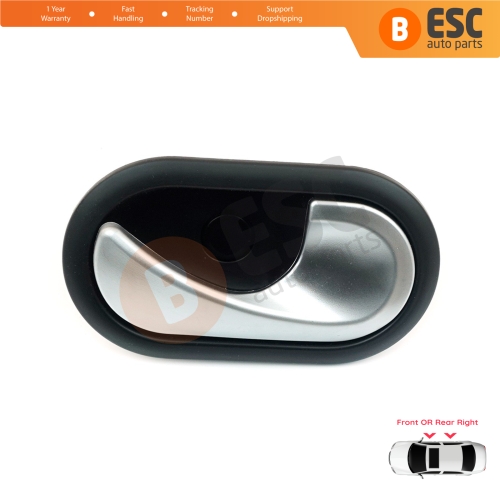 Interior Door Handle Right Black Chrome Color for Renault Scenic Megane Twingo Kangoo MK2 Clio Master MK3 Sandero Logan Duster MK1 Modus Movano B Citan W415 NV250 NV400 8200730863