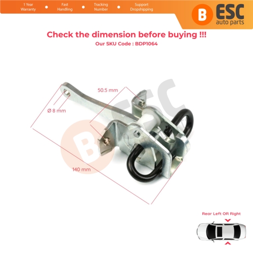 2 Pieces Rear Door Hinge Brake Stop Check Strap Limiter for BMW 3 Series E36 1990-1999 51228165009 