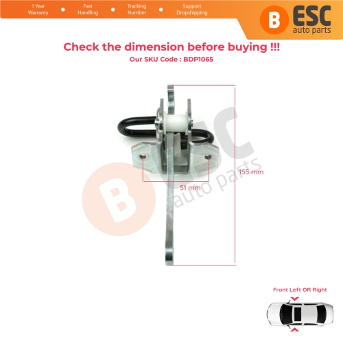 2 Pieces Front Door Hinge Brake Stop Check Strap Limiter for BMW 5 Series E34 7 Series E32 51218155698