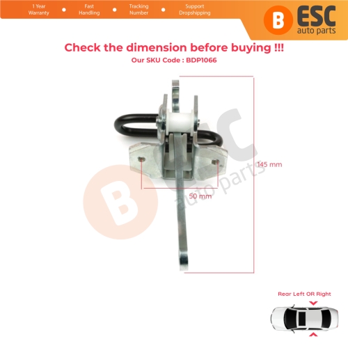 2 Pieces Rear Door Hinge Brake Stop Check Strap Limiter for BMW 5 Series E34 7 Series E32 51228168090  