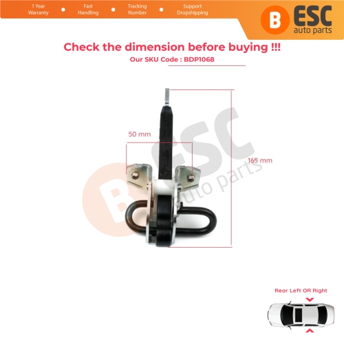 2 Pieces Rear Door Hinge Brake Stop Check Strap Limiter for BMW 5 Series E39 1995-2004 4/5 Door 51228193448 