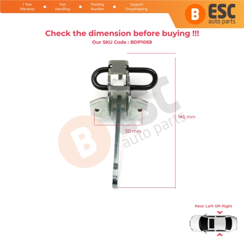 2 Pieces Rear Door Hinge Brake Stop Check Strap Limiter for BMW 5 Series E39 1995-2004 4/5-Door 51218159256 